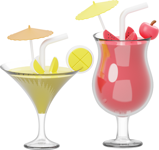Cocktail Drinks 3D Illustration
