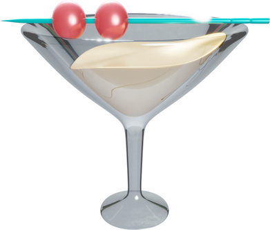cocktail 3d icon illustration