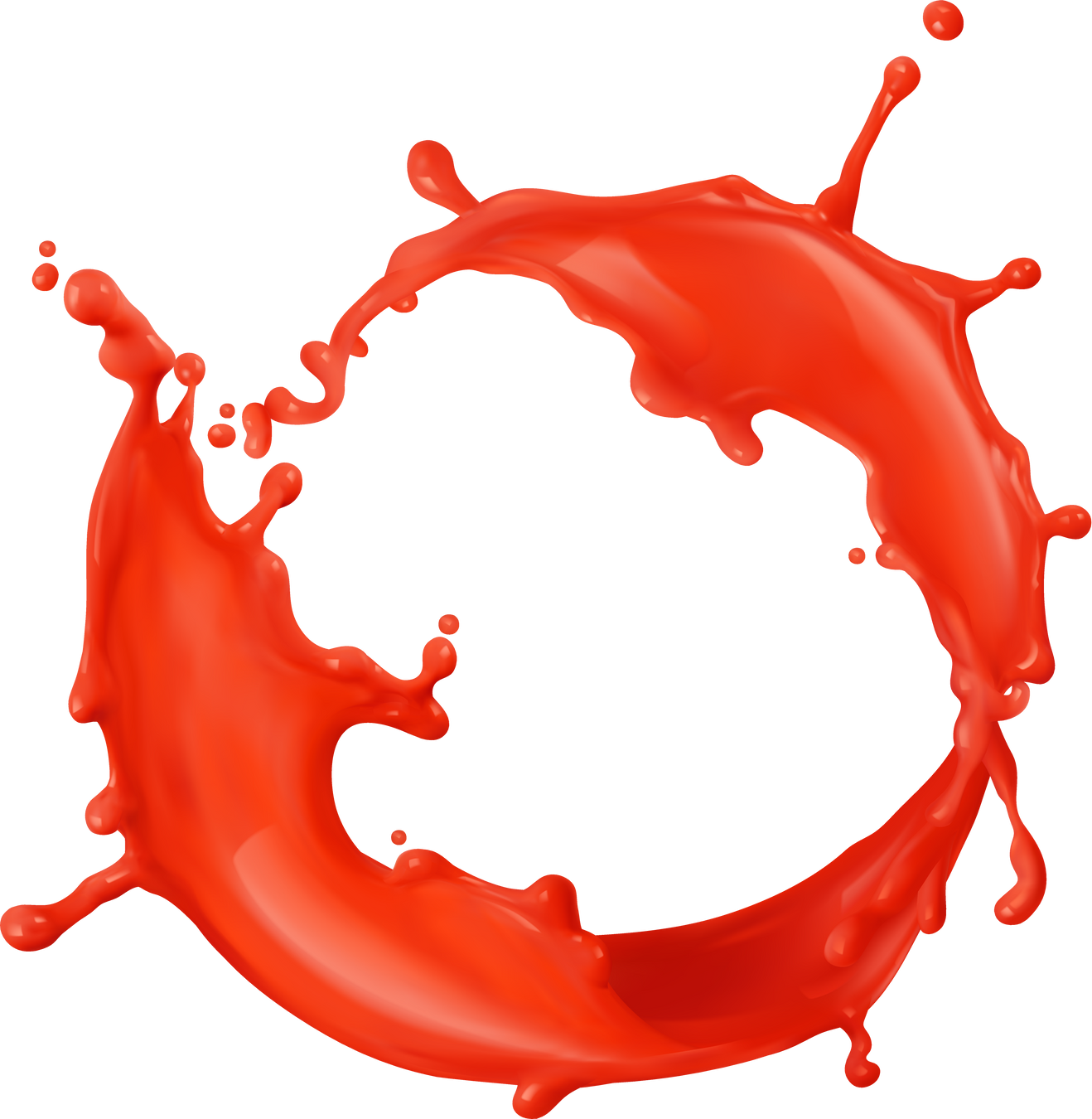 Realistic red paint splash 3d icon