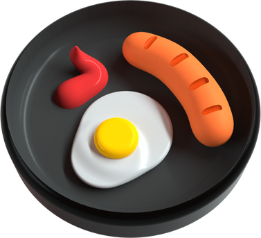 Breakfast 3D egg yolk